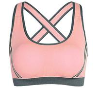 Generisch Women's Sports Leggings No Steel Cross Bra Back Running Yoga Ring Adjustment for Women Dress Ladies, Shrimp Pink, L