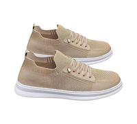 Generisch Women's Sports Shoes, Low Shoes, Leather, Lightweight Casual Shoes, Casual Shoes, Lightweight Running Shoes, Women's Shoes, Women's Trainers, Shoes, beige, 8.5 UK