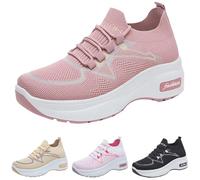 Generisch Women's Sports Shoes, Running Shoes, Knitted Tread Sole, Road Running Shoes, Cushioning, Lightweight Walking Shoes, Pain Relief Shoes, Trainers, Orthopaedic Training Shoes, red, 5 UK