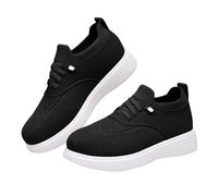 Generisch Women's Sports Shoes Trainers Platform Shoes Mesh Breathable Trainers with Comfort Foot Bed Comfortable Jogging Shoes Outdoor Summer Casual Shoes Wide Feet Walking Shoes Summer Shoes, black