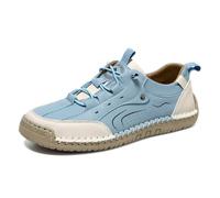 Generisch Women's Sporty Leather Slip-On Stretch Insert, blue, 7 UK