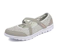 Generisch Women's Spring and Summer Fly Weaving Breathable Women's Shoes Flat Bottom One Foot Stirrup Fashion Leisure, Light grey, 7 UK
