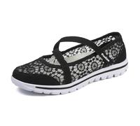 Generisch Women's Spring and Summer Fly Weaving Breathable Women's Shoes Flat Bottom One Foot Stirrup Fashion Leisure, black, 7 UK