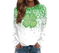 Generisch Womens St Patrick's Day Graphic Sweatshirt Casual Crew Neck Long Sleeve Pullover Top Sweat Jackets Women, gray, S