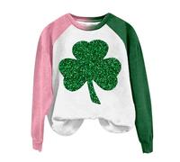 Generisch Womens St Patricks Day Shirt Casual Long Sleeve Sweatshirt Graphic Funny Letter Print Top Hooded Ladies Pullover, White, 3XL