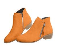 Generisch Women's Suede Ankle Boots with Zip, Ankle Boots, Leisure Lightweight Chelsea Boots, Elegant Women's Boots, Classic Ankle Boots, Lace Ankle Boots for Business and Party, red, 10 UK