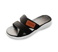 Generisch Women's Summer Fashion Fabric Flip Flops Outdoor Casual Comfortable Beach Slippers Lightweight Slippers with Non-Slip Sole for Holiday Leisure, black, 7 UK