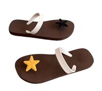 Generisch Women's Summer Footwear Ankle High Flip Flops with Massage Effect Non-Slip Sole Ideal for Beach Holidays Sea Versatile Combinable Comfortable for Everyone, brown, 4 UK