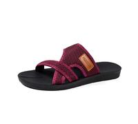 Generisch Women's Summer Sandals, Breathable Mesh Casual Shoes, Comfortable Flat Beach Slippers, Fashionable Open Toe for Everyday Use, red, 5 UK