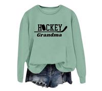 Generisch Women's Sweatshirt 'Hockey Grandma' - Casual Jumper for Ice Hockey Grandmothers | Statement Shirt for the Proudest Grandma at the Rink, Style_d02 Green, XXL