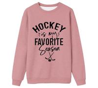 Generisch Women's Sweatshirt with 'Hockey is My Favorite Season' Saying - Casual Jumper for Ice Hockey Fans | Sporty Top for Winter Time, style_t05 pink, XXL