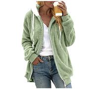 Generisch Women's Sweatshirt with Hood Zip Hoodie - Oversize Transition Jacket Hooded Jacket Long Sleeve Zip Sports Jacket Lightweight Casual Jacket Cardigan Coat Autumn Spring, Green, 4XL