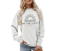Generisch Women's Sweatshirt with Inspirational Message - Jumper with Christian Saying and Sun Graphic | Faith & Hope Top, Style_i07 White, L