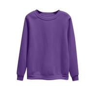 Generisch Women's Sweatshirt Without Hood Pullover Long Sleeve Oversized Long Sleeve Shirt Comfortable Plain Sweat Pullover Crew Neck Top Slim Fit Sports Shirt Leisure Long Jumper Lightweight Thin
