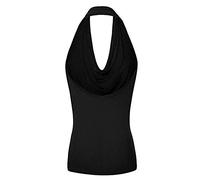 Generisch Women's Tank Top Women Sexy Sleeveless Blouse Drap-Holder Vest Backless Tank Pots Neck Women's Blouse, black, S