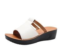 Generisch Women's Thick Wedge Heel Fashionable Bowknot Fish Mouth Casual Slippers Women's Shoes Pumps Red, White, 5 UK