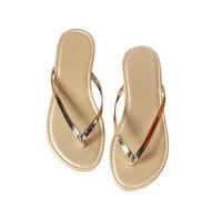 Generisch Women's Toe Separator Fashionable Flip Flops Comfortable Sandals Elegant Summer Shoes Leisure Slippers Soft Comfortable High Quality Women's Beach Shoes, gold, 10 UK