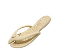 Generisch Women's Toe Separator in Funny Fish Design - Original Flip Flops with Textured Sole | Funny Bathing Shoes for Beach, Pool and Home, Style I03 Khaki, 8 UK