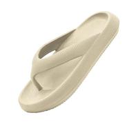Generisch Women's Toe Separator Sandals Platform Flip Flop Non-Slip Shower Shoes Wide Feet Slippers Breathable Sandals Comfortable Slippers Indoor Sliders Simple Slides, beige, 6 UK