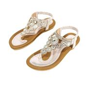 Generisch Women's Toe Separator with T-Strap Glitter Soft Soles Flat Shoes Elegant Sandals Rhinestone Roman Sandals Comfortable Slippers Mules Lightweight Summer Shoes for Pool Party, Style Y04 Grey