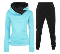 Generisch Women's Tracksuit Set, 2-Piece Plain Comfortable Hoodie, Autumn Winter Jogging Bottoms, Sweatshirt Trousers, Two-Piece Jogging Suits, Women's Hooded Pullover, Sports Trousers Set with