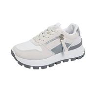 Generisch Women's traditional trainers, leather casual shoes, traditional shoes, non-slip trainers, sports elegant shoes, laces, running shoes, Oktoberfest, outdoor sports shoes, walking shoes, gray