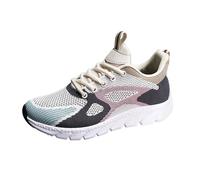 Generisch Women's Trainers Casual Shoes Weaving Korean Style Lace-Up Shoes with Thick Sole Comfortable Trendy, pink, 4 UK