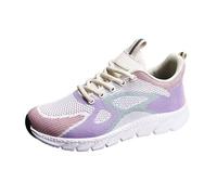 Generisch Women's Trainers Casual Shoes Weaving Korean Style Lace-Up Shoes with Thick Sole Comfortable Trendy, purple, 4 UK
