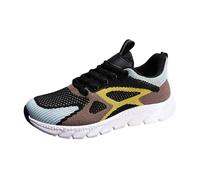 Generisch Women's Trainers Casual Shoes Weaving Korean Style Lace-Up Shoes with Thick Sole Comfortable Trendy, yellow, 4 UK