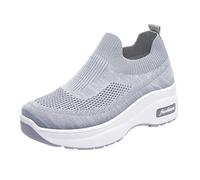 Generisch Women's Trainers Orthopaedic Shoes Without Laces Mesh Breathable Running Shoes Slip On Hiking Shoes Non-Slip Casual Comfortable Walking Shoes Thick Sole Casual Shoes Jogging Shoes, gray, 6