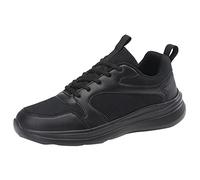 Generisch Women's Trainers Pair Pattern Plain Mesh Breathable Comfortable Lace-up Shoes for Leisure Activities, black, 8.5 UK