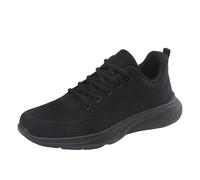 Generisch Women's Trainers Shoes with Soft Sole Lightweight Lace-Up Trainers Breathable Barefoot Shoes Platform Walking Shoes Outdoor Fitness Leisure Shoes Shock Absorbing, black, 2/2.5 UK