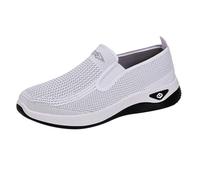Generisch Women's Trainers Summer Mesh Breathable Lightweight Loafer Plain Soft Sole Non-Slip Comfortable Trainers Outdoor Running Hiking Summer Shoes 36-43, White, 9 UK