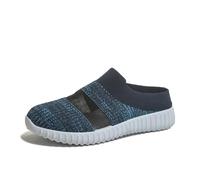 Generisch Women's trainers with mottled knitted upper material and lightweight outsole, breathable casual shoe with slip-on look, comfortable everyday shoe for city and leisure, Style U02 Blue, 6 UK