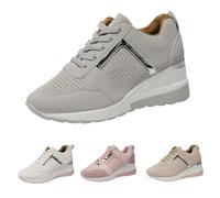 Generisch Women's Trainers with Wedge Heel Lightweight Non-Slip Flat Trainers Indoor Outdoor Running Shoes Thick Sole Extra Wide Shoes Barefoot Leisure Shoes Trekking Shoes Hiking Shoes, Hell Ashy, 4