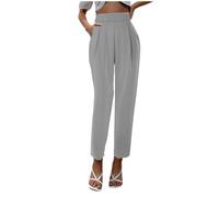 Generisch Women's Trousers Black Women's Trousers High Waist Satin Loose Fit and Silk Pockets Women's Trousers 38, silver, M