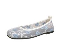 Generisch Women's Vintage Romantic Style Strappy Soft Sole Flat Pointe Shoes for Summer City Strolls and Cafe Visits on Weekend Mornings, Style E01 Blue, 8.5 UK