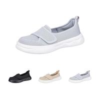 Generisch Women's Walking Shoes, Adjustable Strap, Slip-On, Diabetic Shoes, Extra Wide, Orthopaedic Slippers, Breathable, Casual Shoes, Comfortable, Plantar Fasciitis, Running Shoes, Hell Ashy, 6 UK