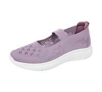 Generisch Women's Walking Shoes Breathable Mesh Nurse Shoes Lightweight Memory Foam Air Cushion Trainers Summer Breathable Jogging Shoes Outdoor Shoes Orthopaedic Shoes, purple, 8.5 UK