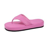 Generisch Women's warm fashionable platform sandals, comfortable toe post sandals for summer, beach shoes with soft sole, ideal for indoor and outdoor use., Hot Pink, 5 UK