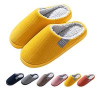 Generisch Women's Warm Lined Slippers, Plush Slippers, Cuddly Felt Slippers, Soft Guest Slippers, Non-Slip Slippers, Multicoloured Home Shoes, Unisex Cotton Slippers, pink, 6/7 UK