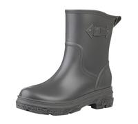 Generisch Women's Wellington Boots, Half Height Waterproof, Ankle Boots with Heel, Elegant Summer Rain Boots, Low Heel, Rain Shoes, Non-Slip Work Shoes, Casual Garden Shoes, Outdoor Rain Boots, gray