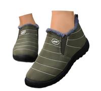 Generisch Women's Winter Ankle Boots Fashionable Fleece Lined Snow Boots Water Comfortable Casual Warm Slip-On Boots, Army Green, 6 UK