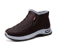 Generisch Women's Winter Ankle Boots Fashionable Fleece Lined Snow Boots Water Comfortable Casual Warm Slip-On Boots for Women Advent Calendar Filling, coffee, 8.5 UK