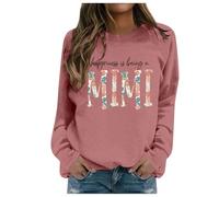 Generisch Women's Winter Fashion Long Shirt with Festive Christmas Print Crew Neck for Stylish Casual Fashion, pink, XXL