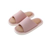 Generisch Women's Winter Slippers Open Slippers Non-Slip House Slippers Peep Toe Slippers Comfortable Home Shoes Platform Slippers Linen Guest Slippers Lightweight Slippers, pink, 7 UK