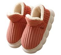 Generisch Women's Winter Slippers Warm Women's Mules Plush Hut Shoes Unisex Winter Slippers Warm Slippers Non-Slip Comfortable Slippers Memory Foam Shoes Slippers, Red (watermelon red), 6 UK