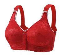 Generisch Women's Yoga Set, Comfortable Transparent Shoulder Strap for Women, Cordless, Backless, Sponge-Free, with Convertible Shoulder Straps, Tank Top with Bustier Integrated, red, 36