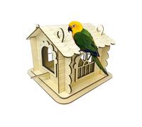 Generisch Wooden Bird House - 18 x 12 cm - Nesting Box for Birds | Bird House Outdoor Garden | Incubator Natural Wood | Bird Nesting Box for Balcony Yard | Rustic Bird House for Garden Park Patio