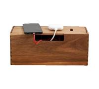 Generisch Wooden Cable Box - Cable Organiser | Cable Hiding Box - Natural Wooden Container for Cable Management Home Office Dorm Farmhouse School Living Room Bedroom Study